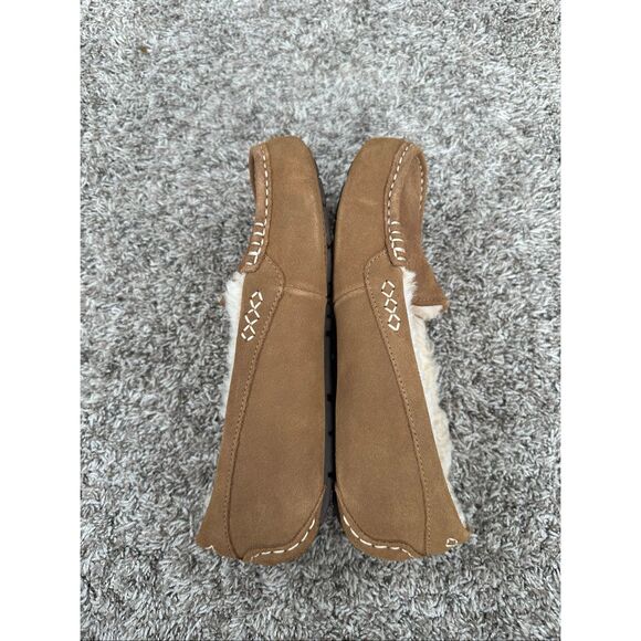 UGG Australia Women's 9 Ansley Chestnut Moccasin Slippers Slip on Shoe Fur Suede - Picture 6 of 10